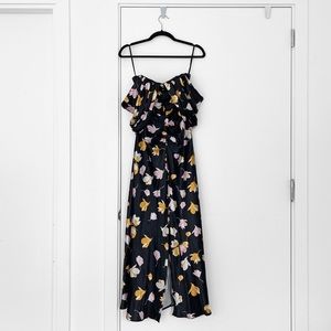 Self-Portrait Black Off Shoulder Floral Dress